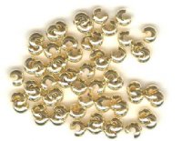 100 3mm Gold Plated Crimp Covers